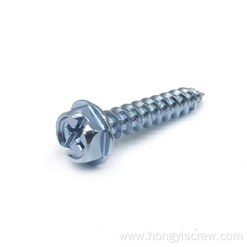 Blue white zinc Hex Head Self Tapping Screw